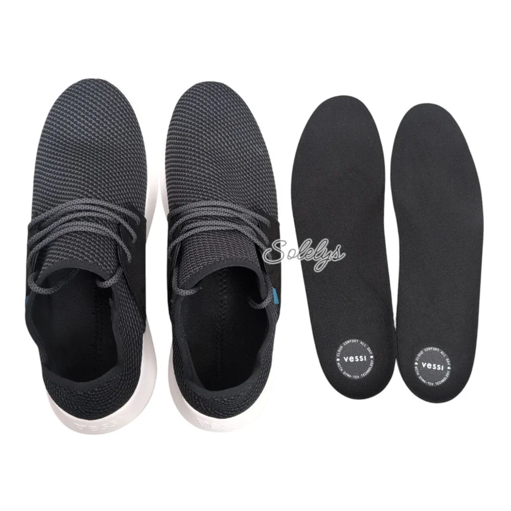 Vessi Everyday Classic Men 14 Midnight Black Waterproof Knit Lightweight Sneaker